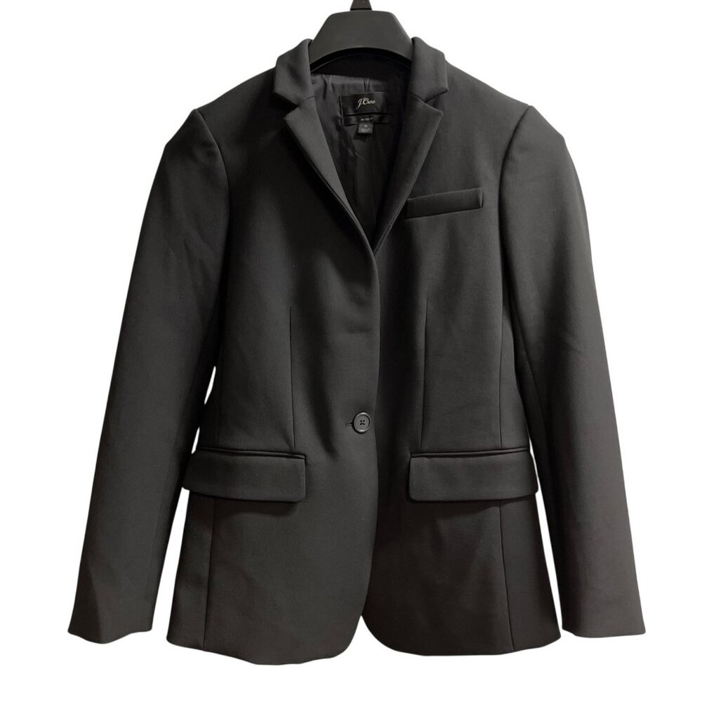 J Crew Regent Blazer Womens 0 Black Classic Career Capsule Preppy Minimalist
